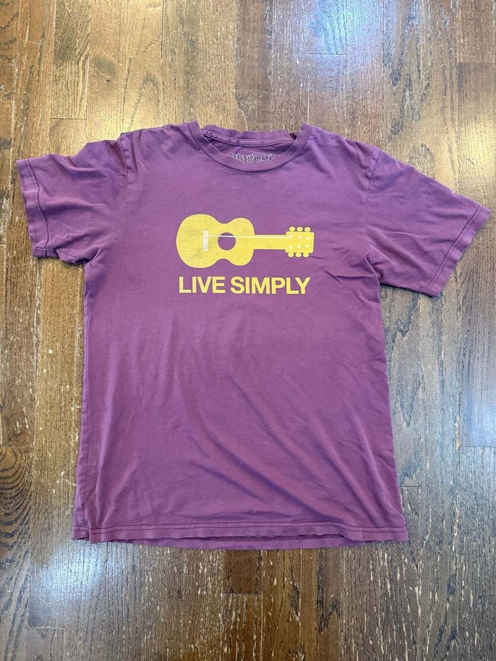 Patagonia Live Simply Guitar Organic Cotton T-Shirt Purple Women's XS